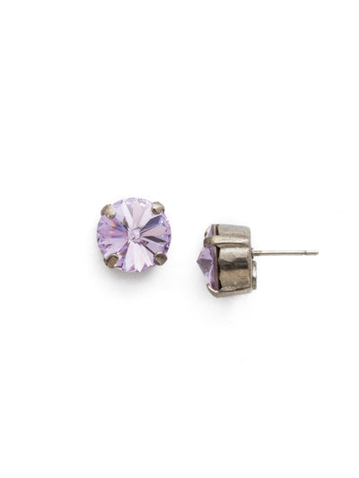 London Stud Earrings - ECM14ASVI - <p>Everyone needs a great pair of studs. Add some classic sparkle to any occasion with these stud earrings. Need help picking a stud? <a href="https://www.sorrelli.com/blogs/sisterhood/round-stud-earrings-101-a-rundown-of-sizes-styles-and-sparkle">Check out our size guide!</a> From Sorrelli's Violet collection in our Antique Silver-tone finish.</p>