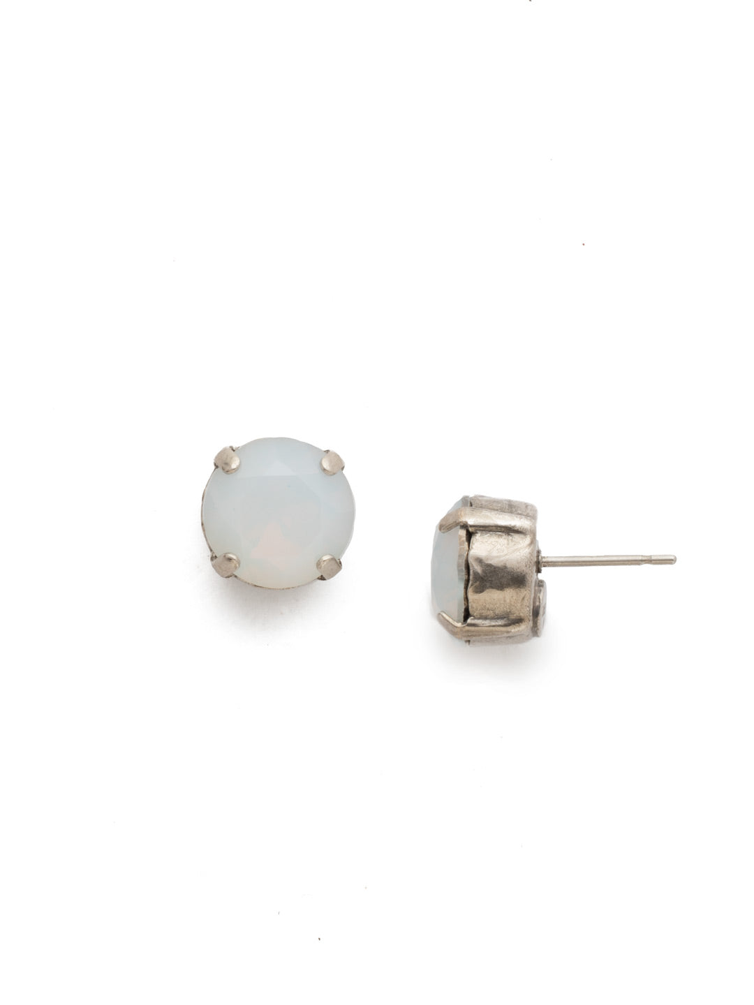 London Stud Earrings - ECM14ASWO - <p>Everyone needs a great pair of studs. Add some classic sparkle to any occasion with these stud earrings. Need help picking a stud? <a href="https://www.sorrelli.com/blogs/sisterhood/round-stud-earrings-101-a-rundown-of-sizes-styles-and-sparkle">Check out our size guide!</a> From Sorrelli's White Opal collection in our Antique Silver-tone finish.</p>