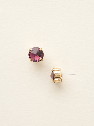 London Stud Earrings - ECM14BGAM - <p>Everyone needs a great pair of studs. Add some classic sparkle to any occasion with these stud earrings. Need help picking a stud? <a href="https://www.sorrelli.com/blogs/sisterhood/round-stud-earrings-101-a-rundown-of-sizes-styles-and-sparkle">Check out our size guide!</a> From Sorrelli's Amethyst collection in our Bright Gold-tone finish.</p>