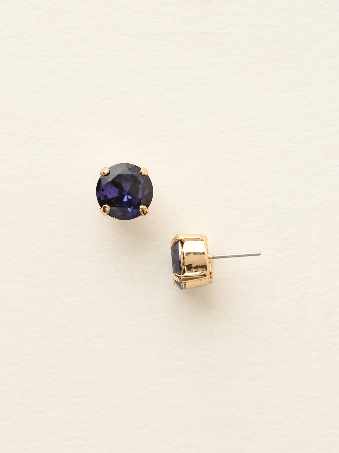 London Stud Earrings - ECM14BGPV - <p>Everyone needs a great pair of studs. Add some classic sparkle to any occasion with these stud earrings. Need help picking a stud? <a href="https://www.sorrelli.com/blogs/sisterhood/round-stud-earrings-101-a-rundown-of-sizes-styles-and-sparkle">Check out our size guide!</a> From Sorrelli's Purple Velvet collection in our Bright Gold-tone finish.</p>