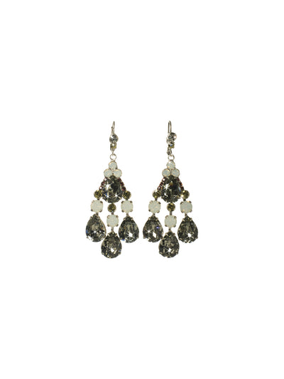 Sweet Chic Earring Dangle Earrings - ECM44ASCJ - Sweet sophistication. These French wire earrings are all about the shine. Crystal chandeliers hang from stunning posts with pear-shaped accents. From Sorrelli's Concrete Jungle collection in our Antique Silver-tone finish.