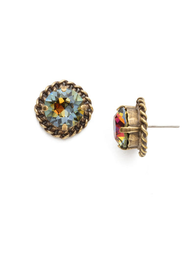 Perfection on a Post Stud Earrings - ECN1AGVO - <p>These earrings are post perfection. This classic style is anything but ordinary. Crystal in a vintage-inspired setting will see you through the season. From Sorrelli's Volcano collection in our Antique Gold-tone finish.</p>