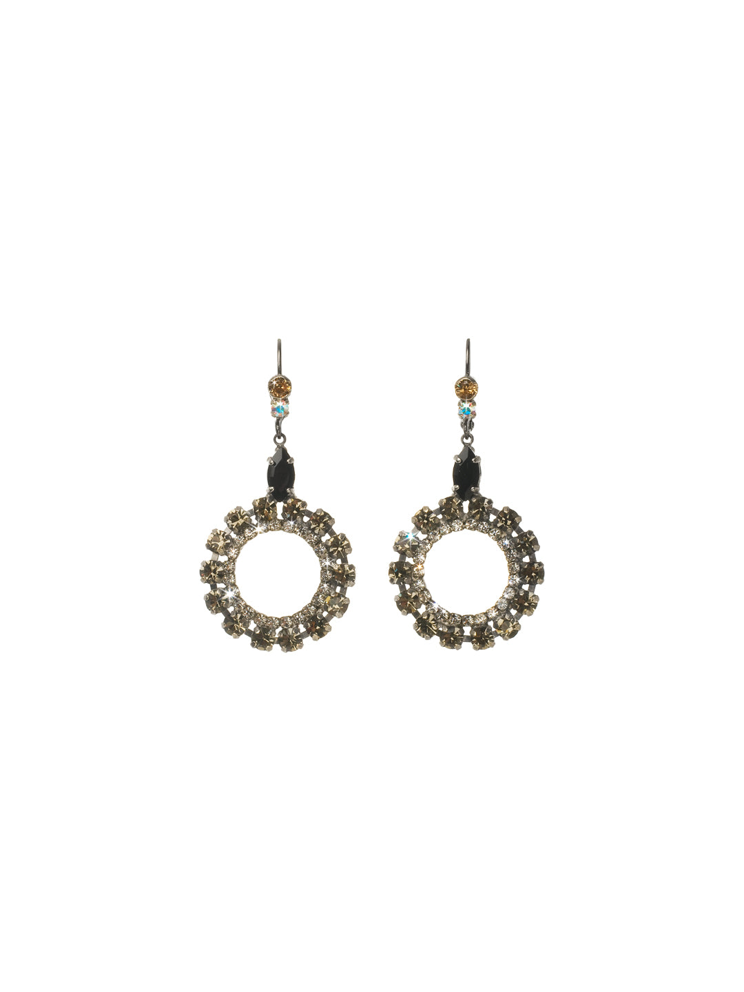 Luxe Loops Earring - ECN37ASEM - <p>You don't need to jump through any hoops to get great style - just a little Sorrelli sparkle! A crystal embedded hoop dangling from a post creates major shine that will have you jumping for joy! From Sorrelli's Evening Moon collection in our Antique Silver-tone finish.</p>