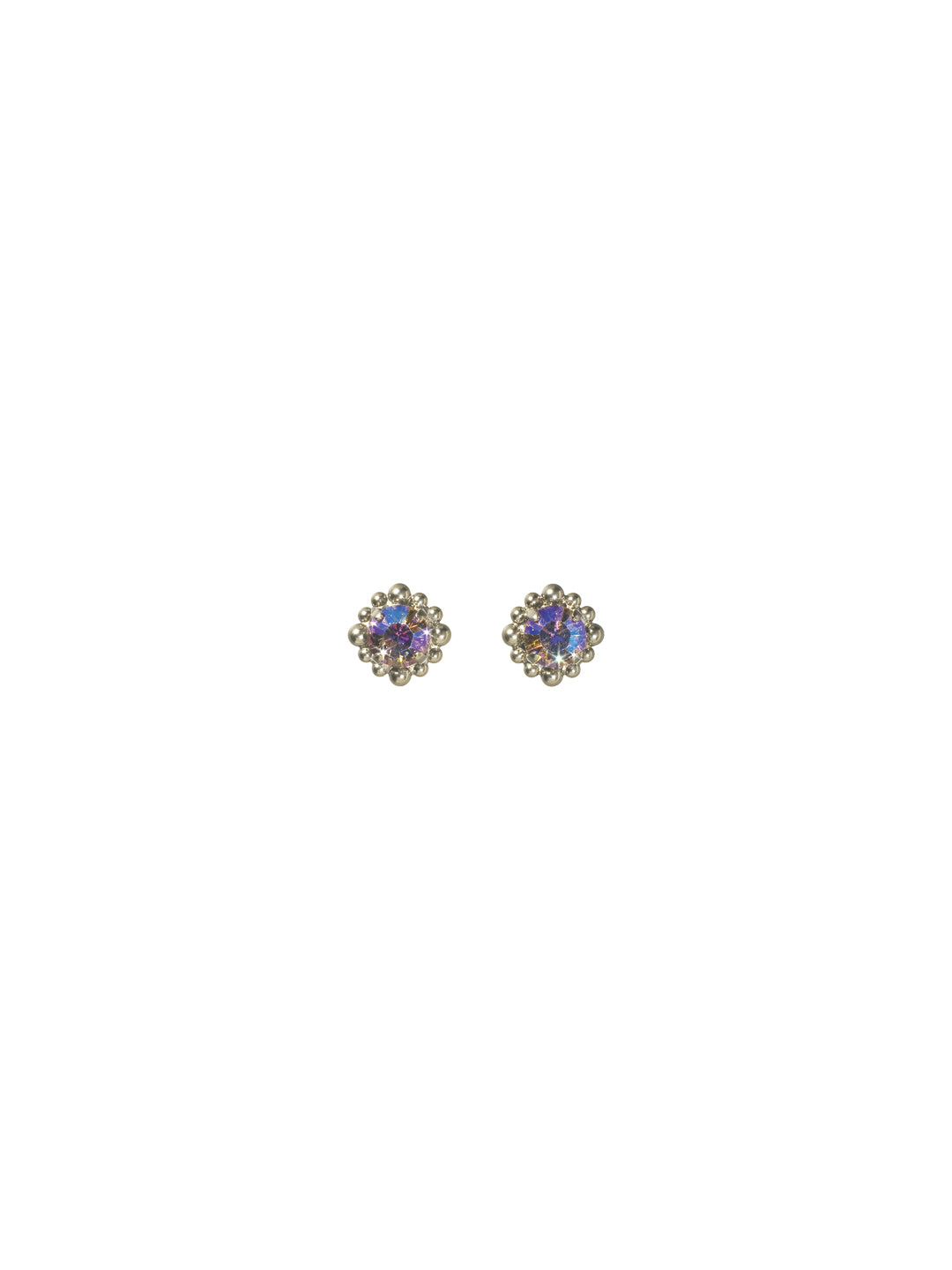 Bubbly Bauble Earrings - ECP3ASHY - Stay perfectly posted in these little treasures! A half-inch gem outlined with ball edging will make you feel forever elegant. From Sorrelli's Hydrangea collection in our Antique Silver-tone finish.