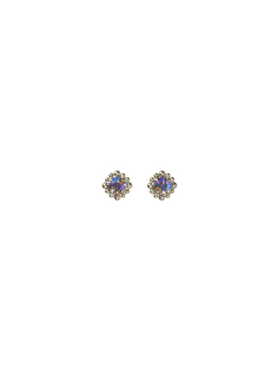 Bubbly Bauble Earrings - ECP3ASHY - Stay perfectly posted in these little treasures! A half-inch gem outlined with ball edging will make you feel forever elegant. From Sorrelli's Hydrangea collection in our Antique Silver-tone finish.