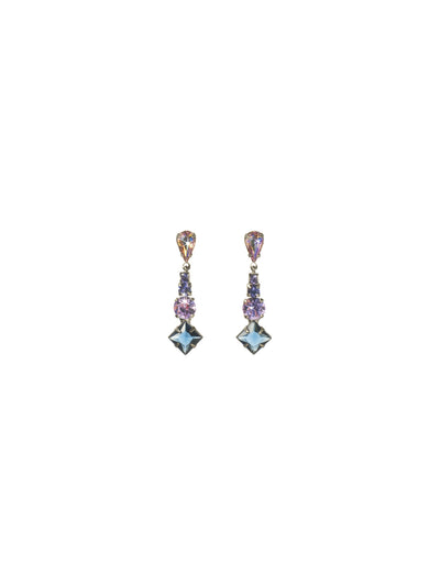 The Stones Align Dangle Earrings - ECP8ASHY - These little trinkets will style up any outfit - day or night. The simple style combined with the brilliant multi cut gems creates a polished look. From Sorrelli's Hydrangea collection in our Antique Silver-tone finish.