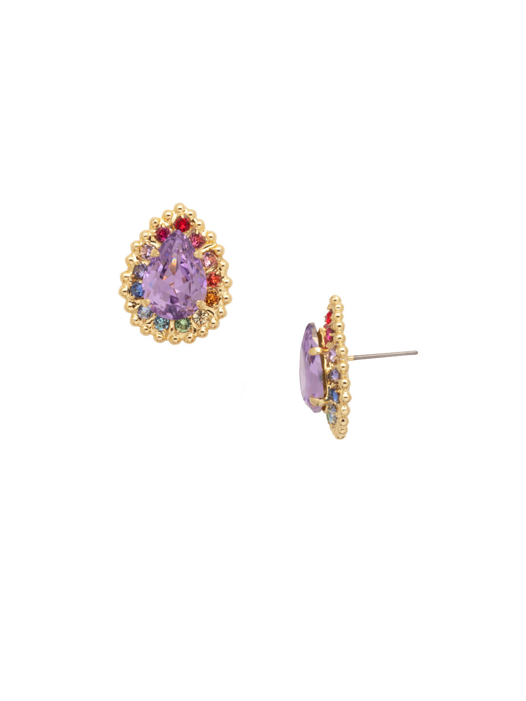 Perfect Pair Stud Earrings - ECQ15BGPRI - <p>Not your typical earring! These posts keep it casual while still bringing on the bling. A large teardrop gemstone and over a small round stones pack in the shine, while metallic detail wrap around the entire piece. From Sorrelli's Prism collection in our Bright Gold-tone finish.</p>