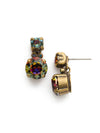 Circular Crystal Cluster Post Earring