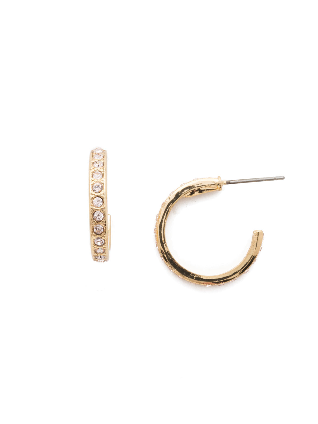 Silva Hoop Earrings - ECR110BGSRC - <p>The perfect hoop with a bit of sparkle. The Silvia Hoop Earrings is perfectly lined with small dainty crystals. From Sorrelli's Scarlet Champagne  collection in our Bright Gold-tone finish.</p>