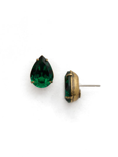 Ginnie Stud Earrings - ECR115AGEME - <p>A beautiful basic stud. These classic single teardrop post earrings are perfect for any occasion, especially the everyday look. A timeless treasure that will sparkle season after season. From Sorrelli's Emerald collection in our Antique Gold-tone finish.</p>