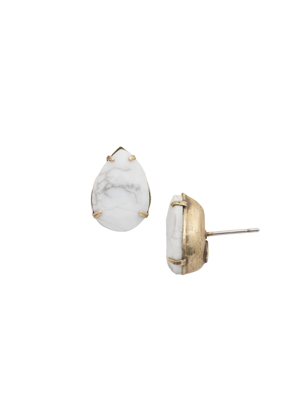 Ginnie Stud Earrings - ECR115AGPLU - <p>A beautiful basic stud. These classic single teardrop post earrings are perfect for any occasion, especially the everyday look. A timeless treasure that will sparkle season after season. From Sorrelli's Pearl Luster collection in our Antique Gold-tone finish.</p>