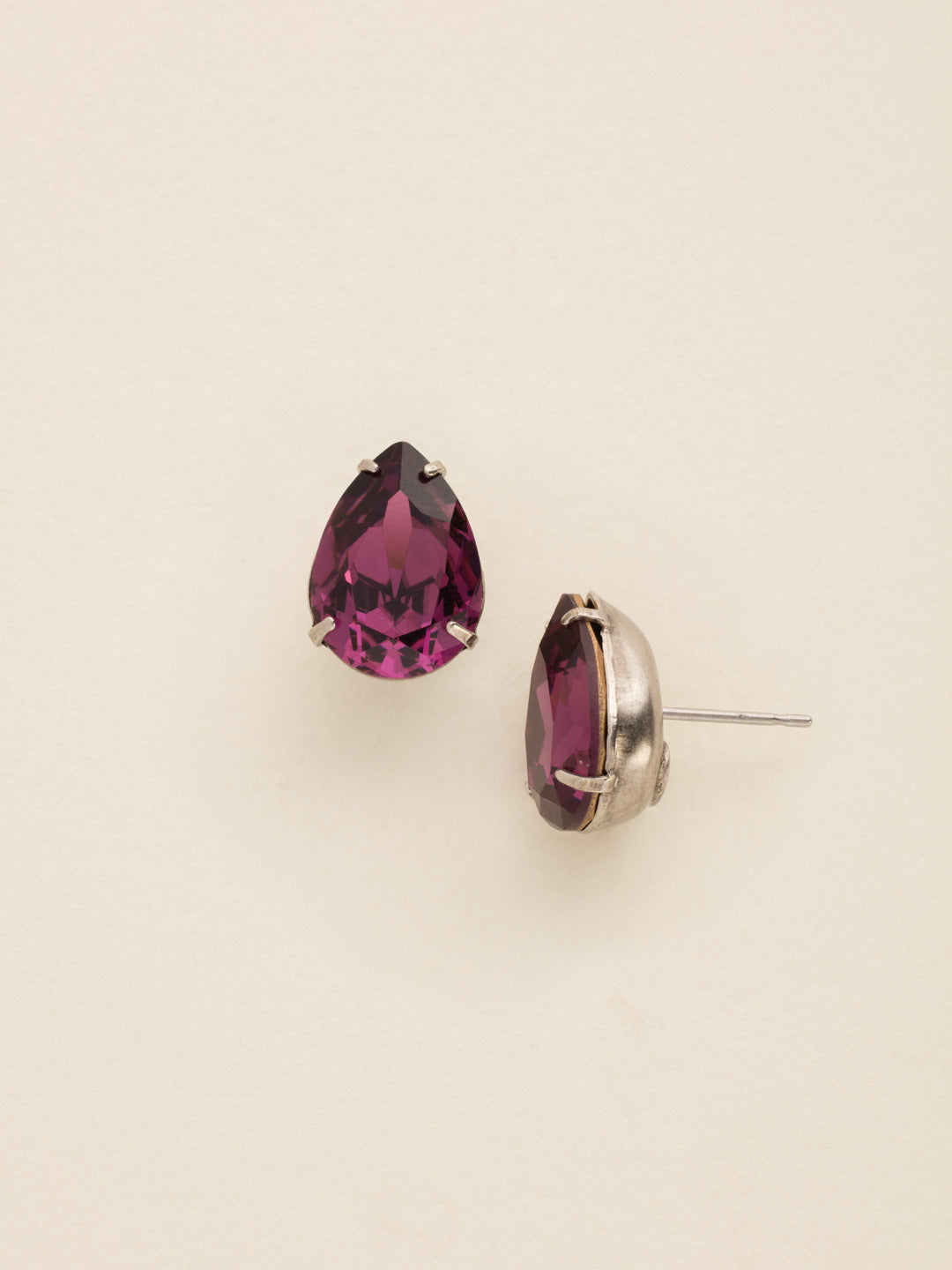 Ginnie Stud Earrings - ECR115ASAFV - <p>A beautiful basic stud. These classic single teardrop post earrings are perfect for any occasion, especially the everyday look. A timeless treasure that will sparkle season after season. From Sorrelli's African Violet collection in our Antique Silver-tone finish.</p>