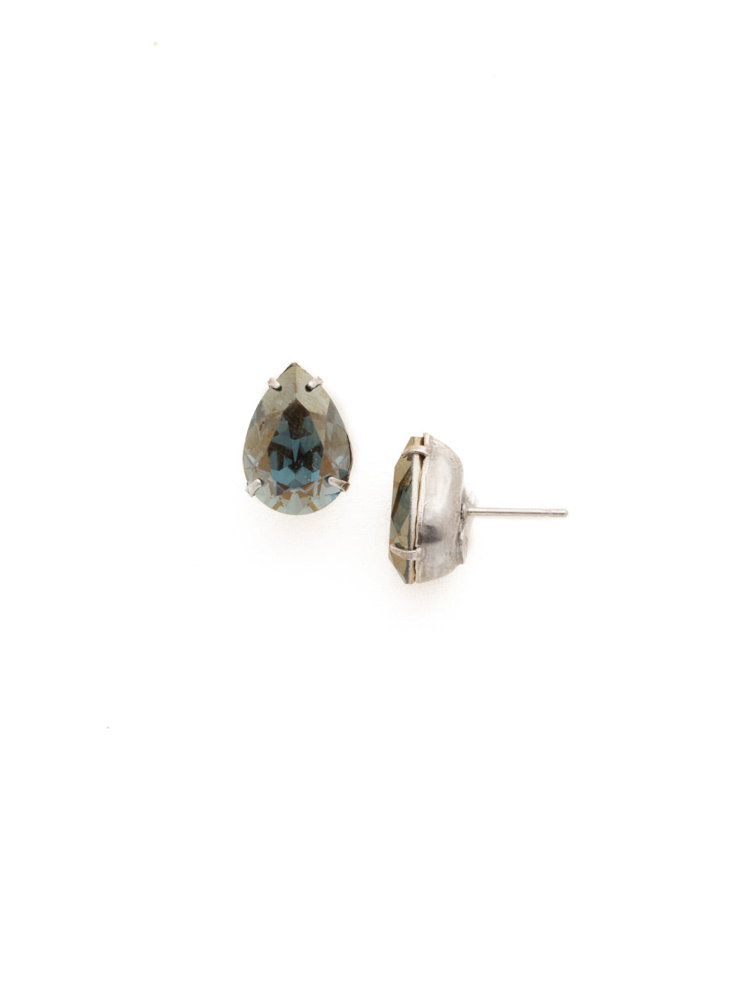 Ginnie Stud Earrings - ECR115ASBBR - <p>A beautiful basic stud. These classic single teardrop post earrings are perfect for any occasion, especially the everyday look. A timeless treasure that will sparkle season after season. From Sorrelli's Blue Brocade collection in our Antique Silver-tone finish.</p>
