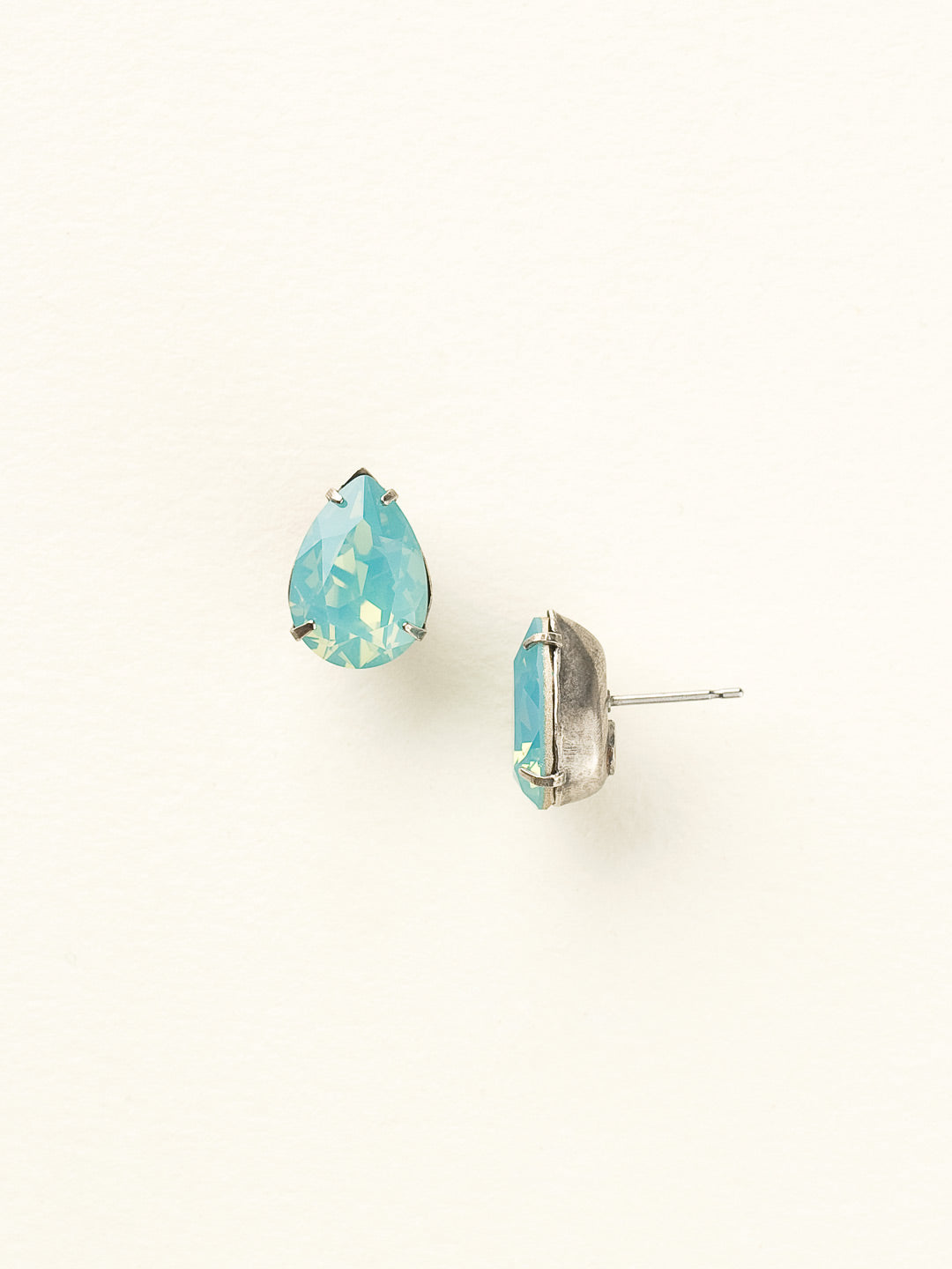 Ginnie Stud Earrings - ECR115ASCRM - <p>A beautiful basic stud. These classic single teardrop post earrings are perfect for any occasion, especially the everyday look. A timeless treasure that will sparkle season after season. From Sorrelli's Crystal Moss collection in our Antique Silver-tone finish.</p>