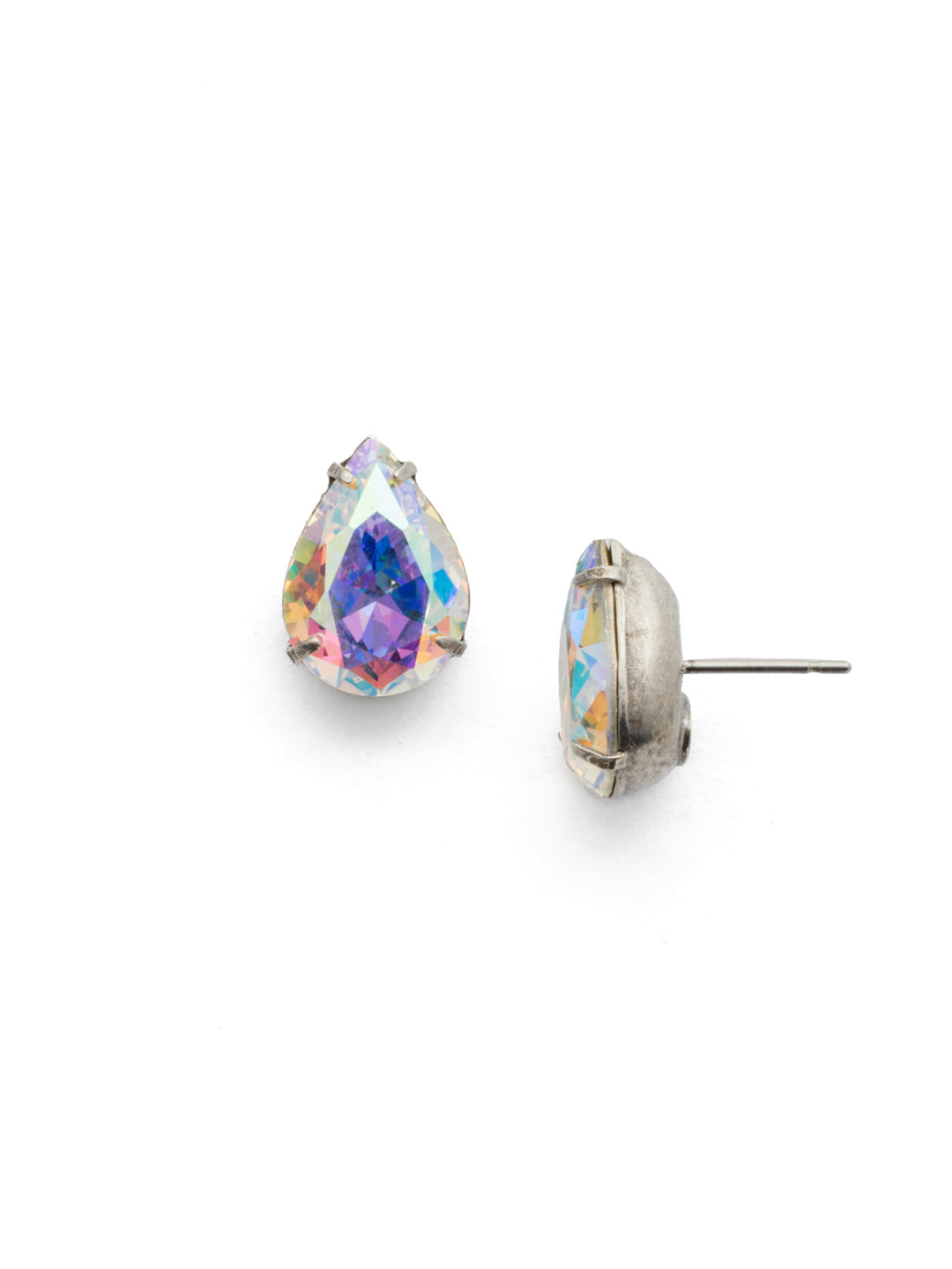 Ginnie Stud Earrings - ECR115ASPMU - <p>A beautiful basic stud. These classic single teardrop post earrings are perfect for any occasion, especially the everyday look. A timeless treasure that will sparkle season after season. From Sorrelli's Pink Mutiny collection in our Antique Silver-tone finish.</p>