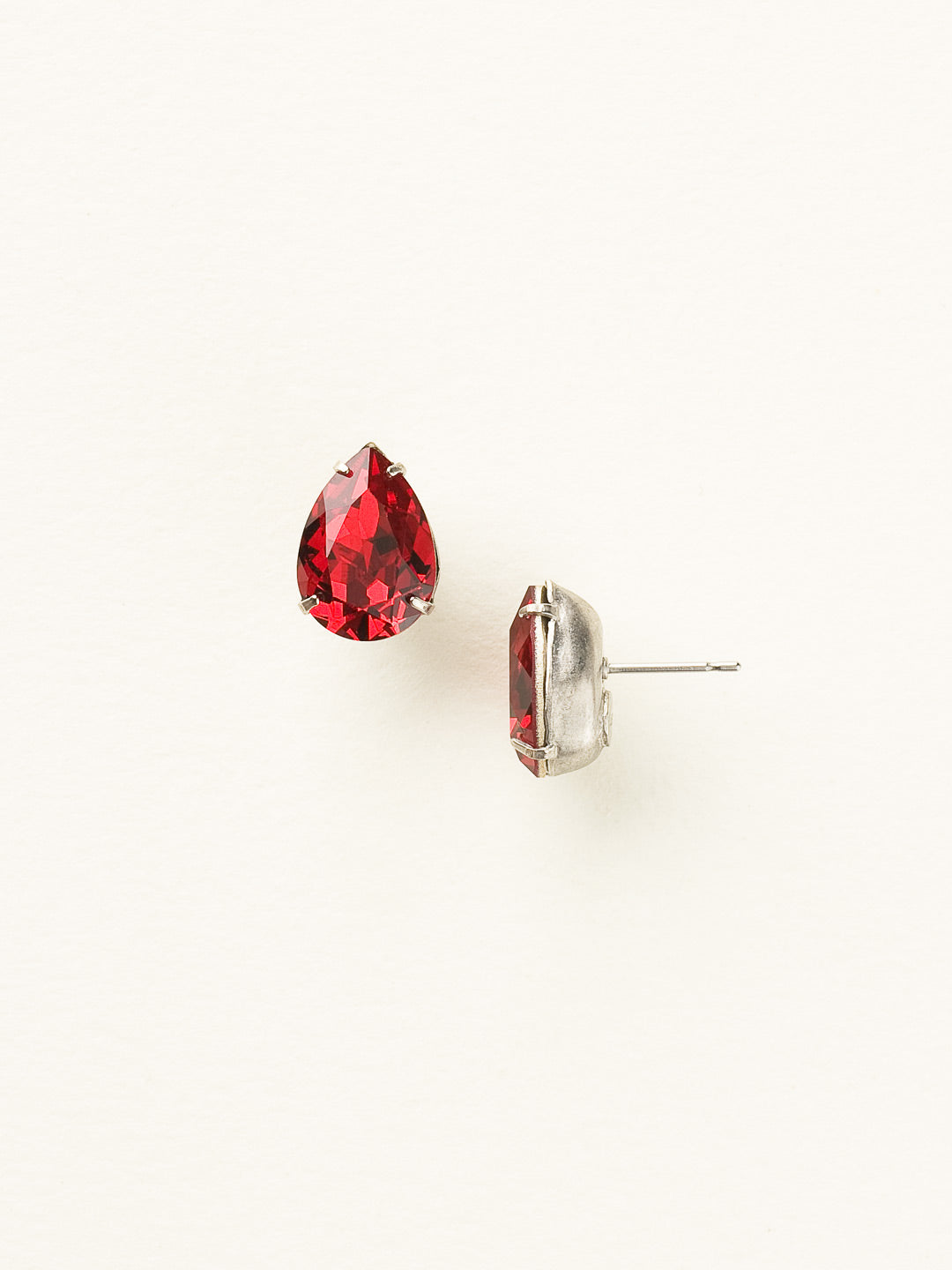 Ginnie Stud Earrings - ECR115ASPR - <p>A beautiful basic stud. These classic single teardrop post earrings are perfect for any occasion, especially the everyday look. A timeless treasure that will sparkle season after season. From Sorrelli's Pink Ruby collection in our Antique Silver-tone finish.</p>