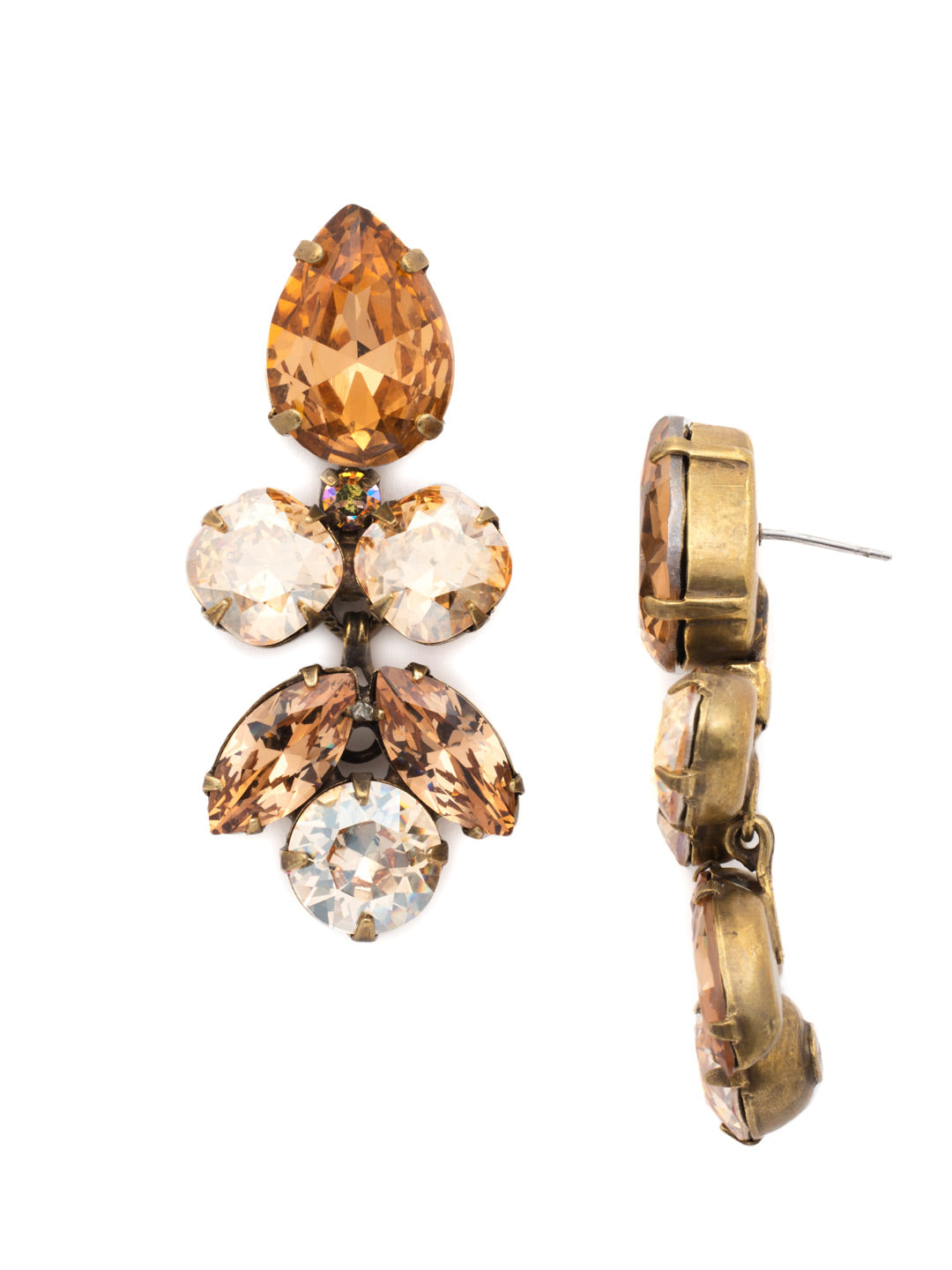 Crystal Lotus Flower Dangle Earrings - ECR1AGNT