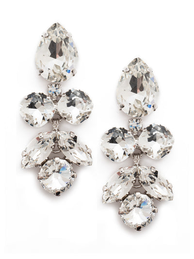 Crystal Lotus Flower Dangle Earrings - ECR1RHCRY - <p>It's all about the statement earring and these earrings are well stated! A sweet formation of crystals hangs comfortably from a post and help you achieve that glamorous look! From Sorrelli's Crystal collection in our Palladium Silver-tone finish.</p>