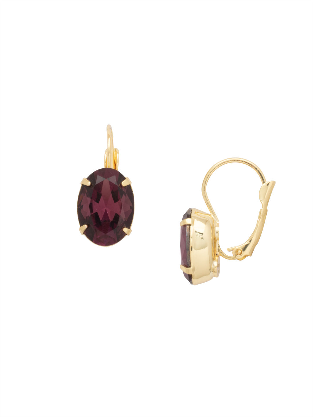 Oval Cut Dangle Earring - ECR20BGMRL - <p>The simplicity and style of a stud with the movement and comfort of a french wire. These earrings are glamorous and super chic! From Sorrelli's Merlot collection in our Bright Gold-tone finish.</p>