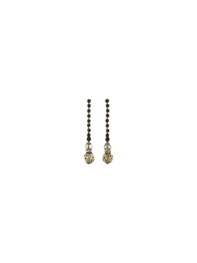 Linear Crystal Drop Earring - ECR52ASEM - Two gems are anchored by a crystal chain to form the perfect drop of dazzle.