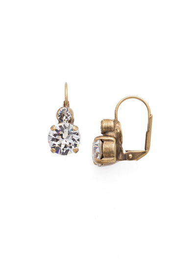 Round Crystal Dangle Earrings - ECW36AGCRY - <p>Two round crystals sit perfectly atop one another. Attached to a french wire, this is the perfect amount of sparkle for every day and every occasion. From Sorrelli's Crystal collection in our Antique Gold-tone finish.</p>