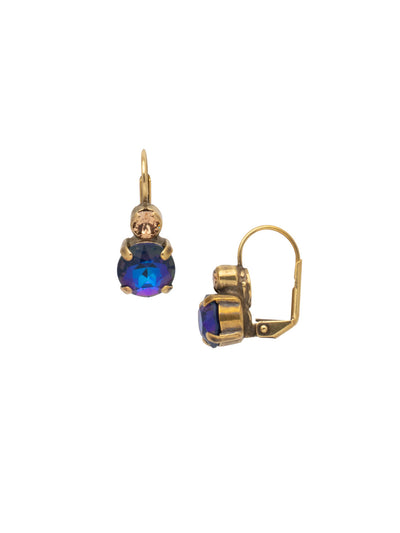 Round Crystal Dangle Earrings - ECW36AGVBN - <p>Two round crystals sit perfectly atop one another. Attached to a french wire, this is the perfect amount of sparkle for every day and every occasion. From Sorrelli's Venice Blue collection in our Antique Gold-tone finish.</p>