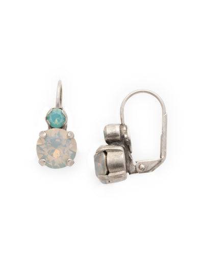 Round Crystal Dangle Earrings - ECW36ASAES - <p>Two round crystals sit perfectly atop one another. Attached to a french wire, this is the perfect amount of sparkle for every day and every occasion. From Sorrelli's Aegean Sea collection in our Antique Silver-tone finish.</p>