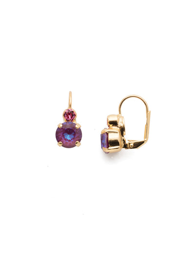 Round Crystal Dangle Earrings - ECW36BGBGA - Two round crystals sit perfectly atop one another. Attached to a french wire, this is the perfect amount of sparkle for every day and every occasion. From Sorrelli's Begonia collection in our Bright Gold-tone finish.