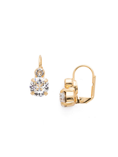 Round Crystal Dangle Earrings - ECW36BGCRY - <p>Two round crystals sit perfectly atop one another. Attached to a french wire, this is the perfect amount of sparkle for every day and every occasion. From Sorrelli's Crystal collection in our Bright Gold-tone finish.</p>