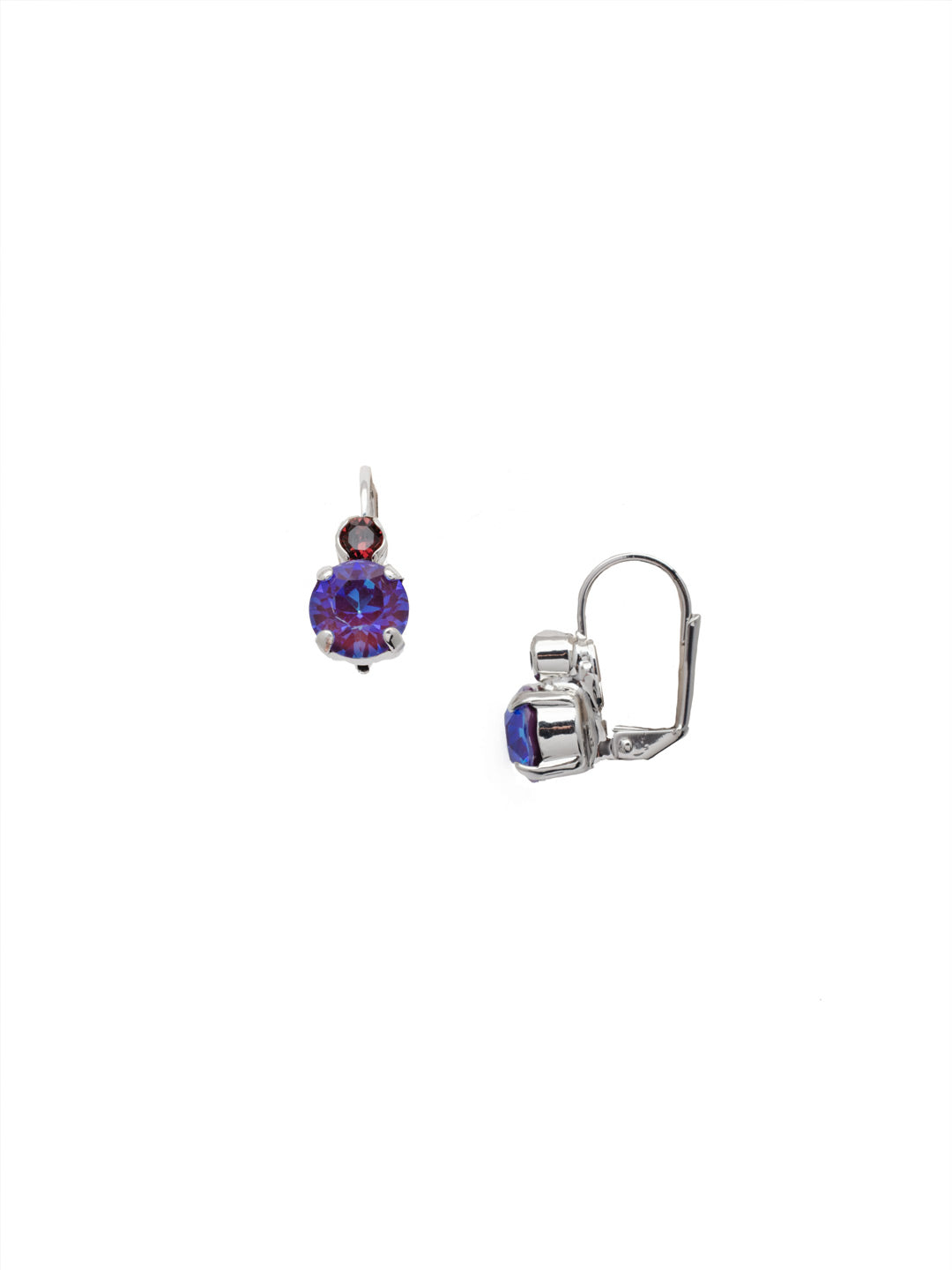 Round Crystal Dangle Earrings - ECW36PDSIP - <p>Two round crystals sit perfectly atop one another. Attached to a french wire, this is the perfect amount of sparkle for every day and every occasion. From Sorrelli's Sienna Plum collection in our Palladium finish.</p>