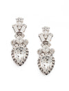 Curb Chain Accented Pear Crystal Dangle Earrings