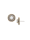 Accented Round Crystal Post Earring