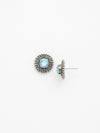 Accented Round Crystal Post Earring