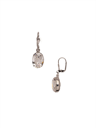 Leslie Decorated Dangle Earring - ECY58PDCRY - <p>Soften your look with sparkle! This french wire earring features a large oval crystal accented by a petite stone, which creates a perfect, everyday silhouette. From Sorrelli's Crystal collection in our Palladium finish.</p>