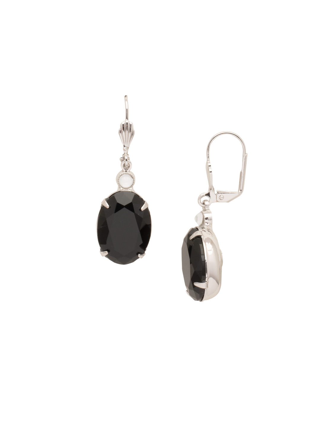 Leslie Decorated Dangle Earring - ECY58PDSNI - <p>Soften your look with sparkle! This french wire earring features a large oval crystal accented by a petite stone, which creates a perfect, everyday silhouette. From Sorrelli's Starry Night collection in our Palladium finish.</p>