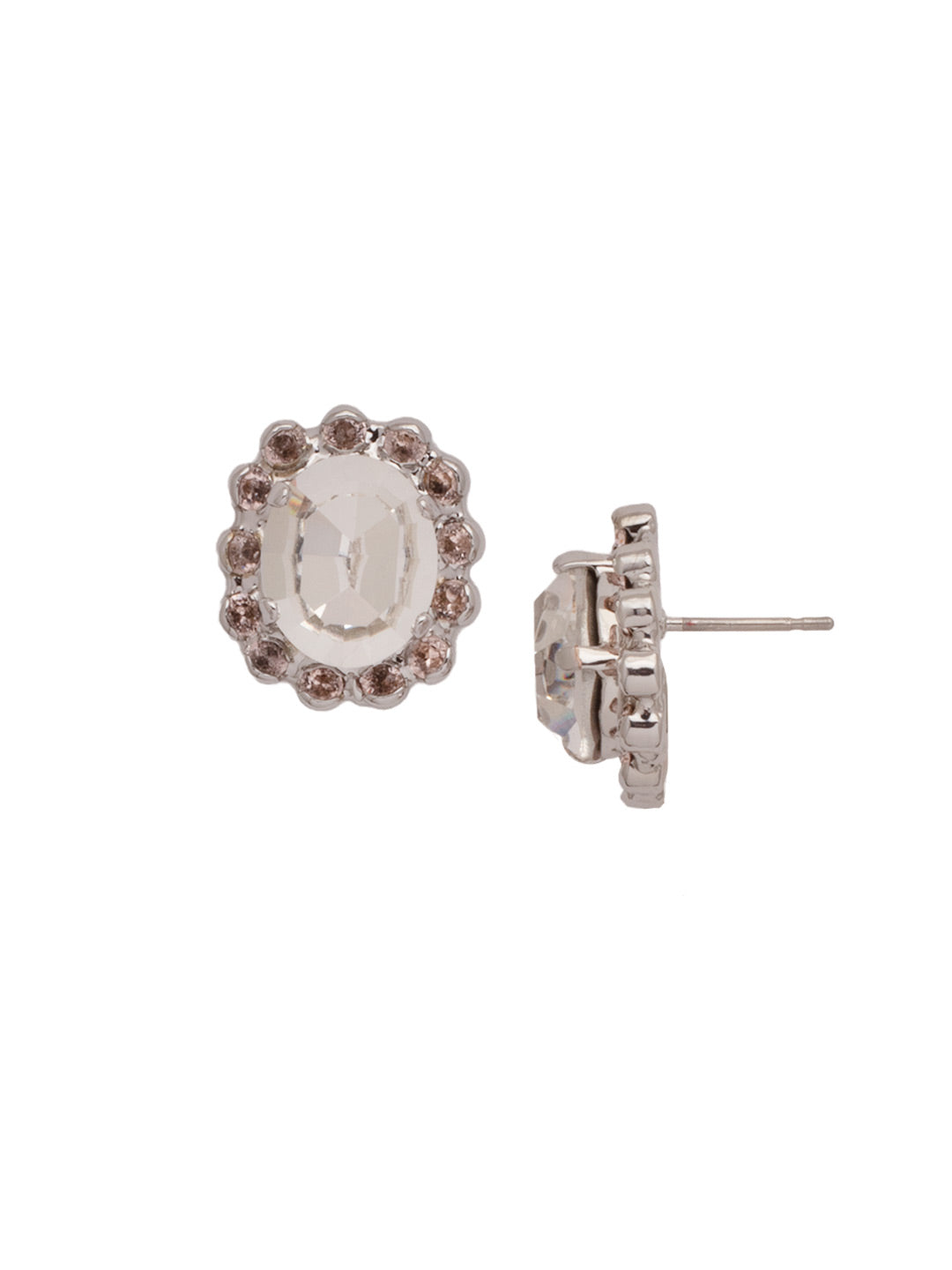 Graycen Round Stud Earring - ECY5PDSNB - <p>The Graycen Round Stud Earrings feature a round halo cut crystal on a post. From Sorrelli's Snow Bunny collection in our Palladium finish.</p>