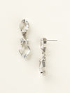 Pointed Pear and Diamond Cut Crystal Drop Earring