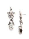 Crystal Cluster and Pear Drop Dangle Earrings