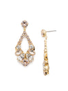 Navette and Round Crystal Adornment Dangle Earrings