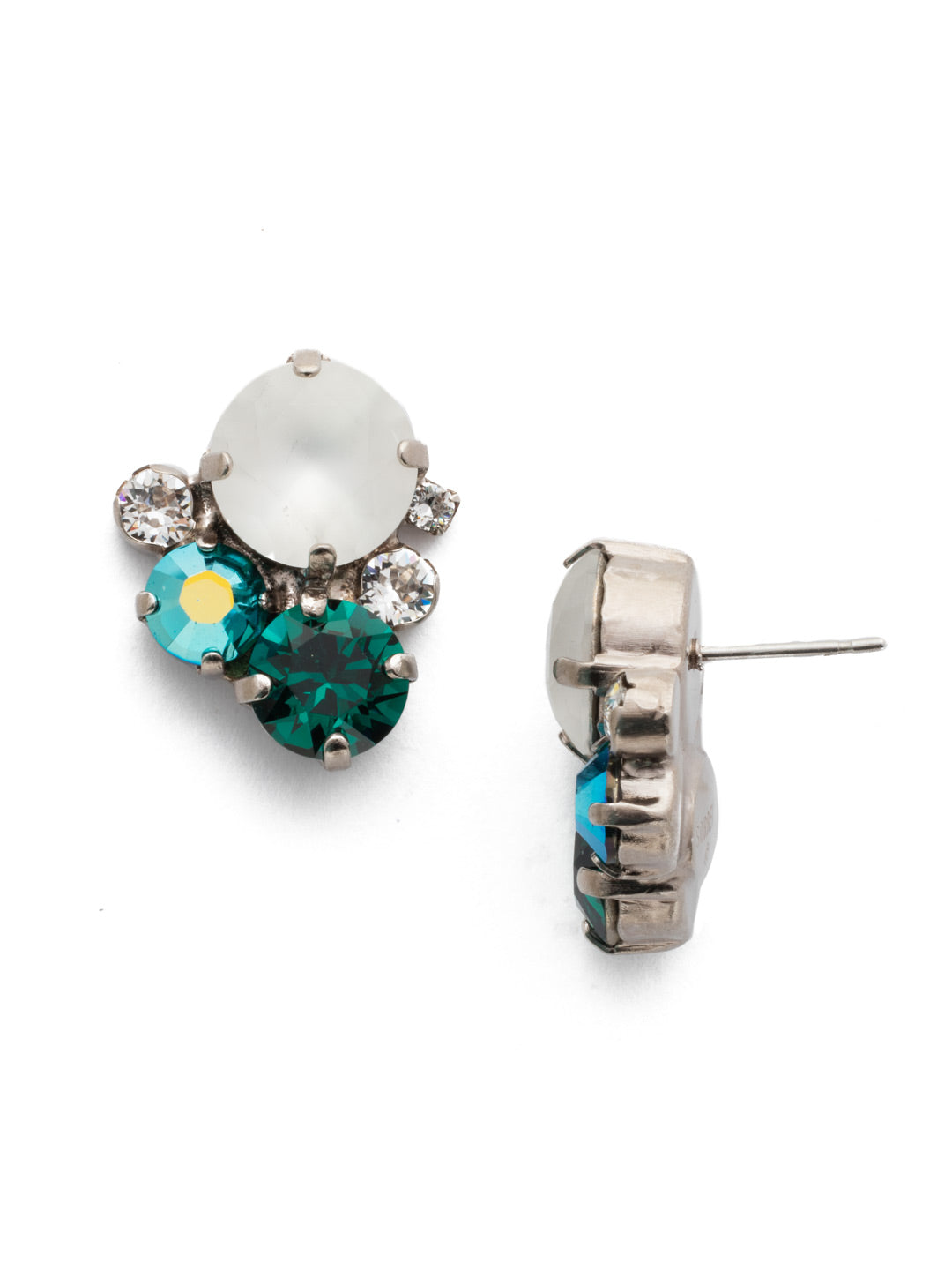 Crystal Assorted Rounds Stud Earrings - EDB11ASSNM