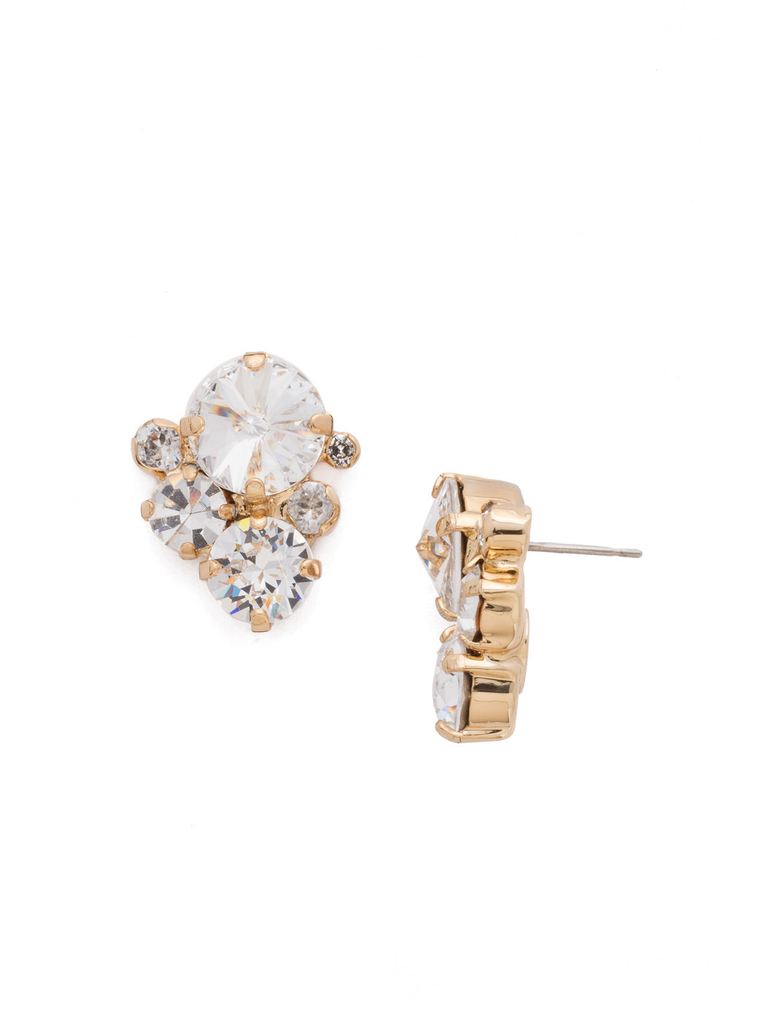 Crystal Assorted Rounds Stud Earrings - EDB11BGCRY - <p>These bubbly baubles feature multi-sized round crystals in a free flowing design for the perfect amount effortless sparkle. From Sorrelli's Crystal collection in our Bright Gold-tone finish.</p>