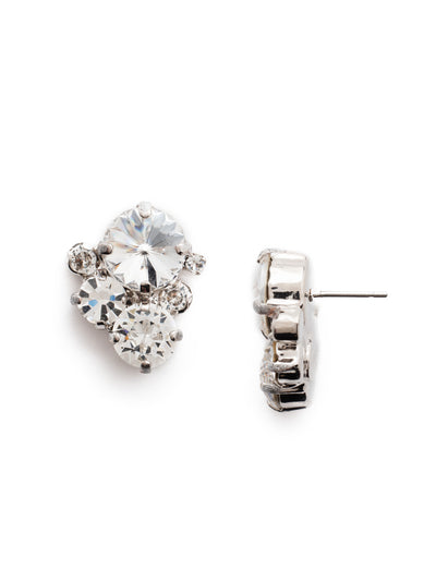Crystal Assorted Rounds Stud Earrings - EDB11RHCRY - These bubbly baubles feature multi-sized round crystals in a free flowing design for the perfect amount effortless sparkle. From Sorrelli's Crystal collection in our Palladium Silver-tone finish.