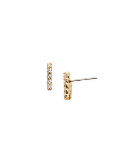 Raina Stud Earring - EDD1BGCRY - <p>Stacked just right! Five round crystals form a petite line in this modern post earring. From Sorrelli's Crystal collection in our Bright Gold-tone finish.</p>