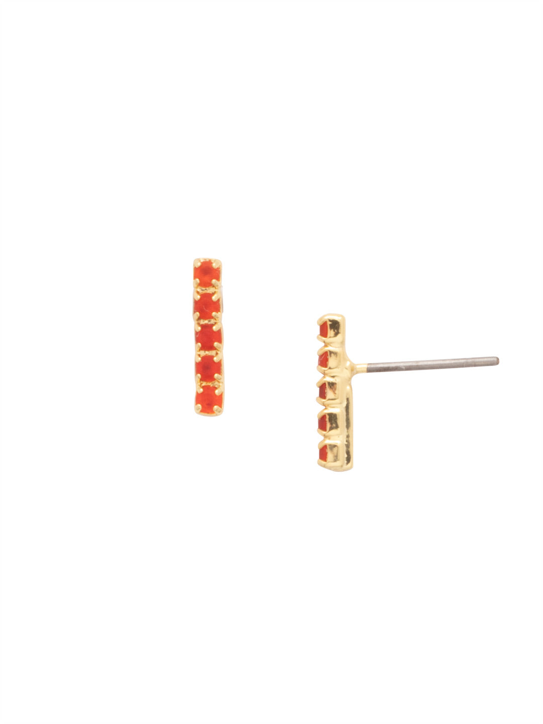 Raina Stud Earring - EDD1BGFIS - <p>Stacked just right! Five round crystals form a petite line in this modern post earring. From Sorrelli's Fireside collection in our Bright Gold-tone finish.</p>