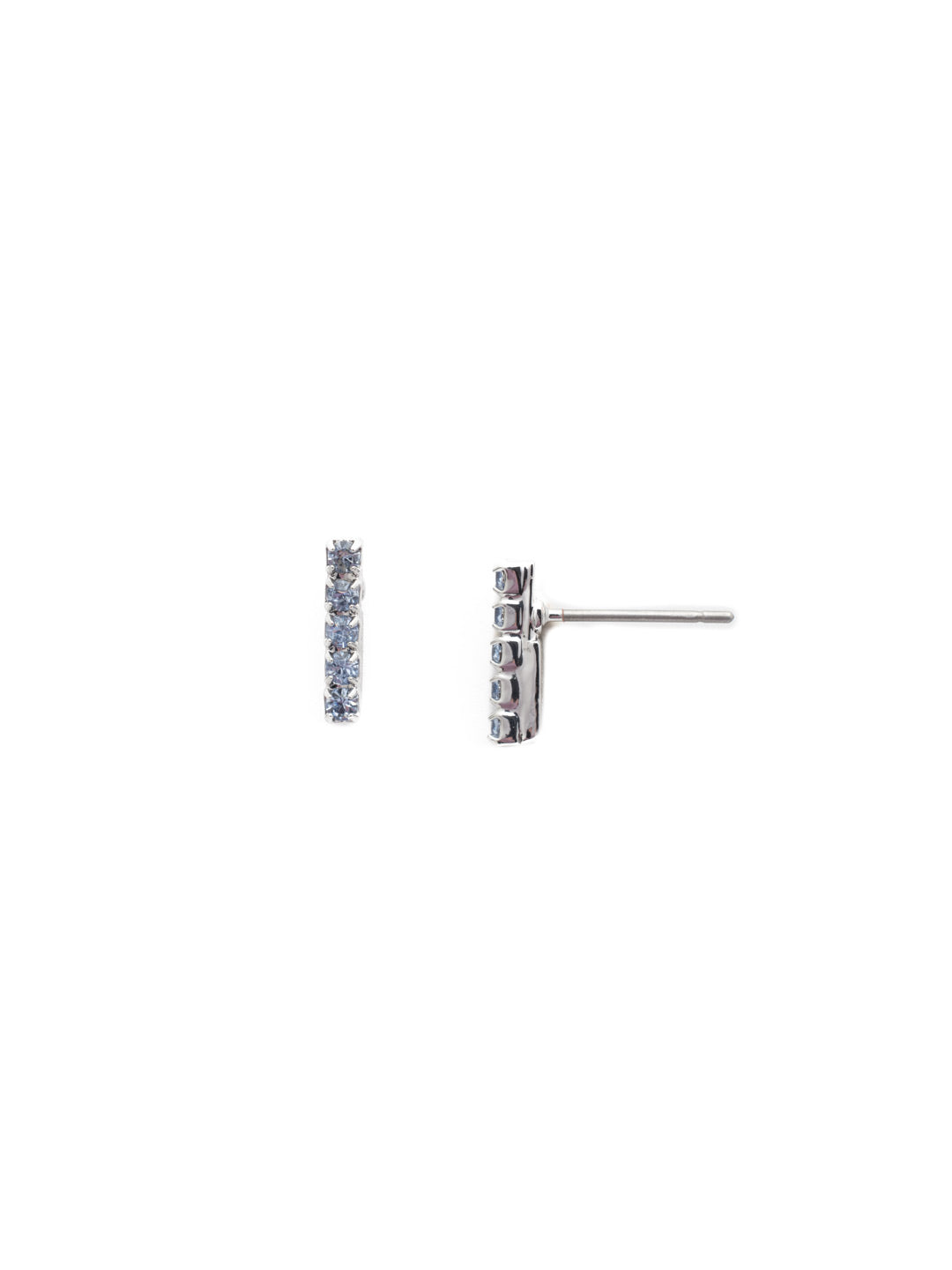 Raina Stud Earring - EDD1PDWNB - Stacked just right! Five round crystals form a petite line in this modern post earring. From Sorrelli's Windsor Blue collection in our Palladium finish.
