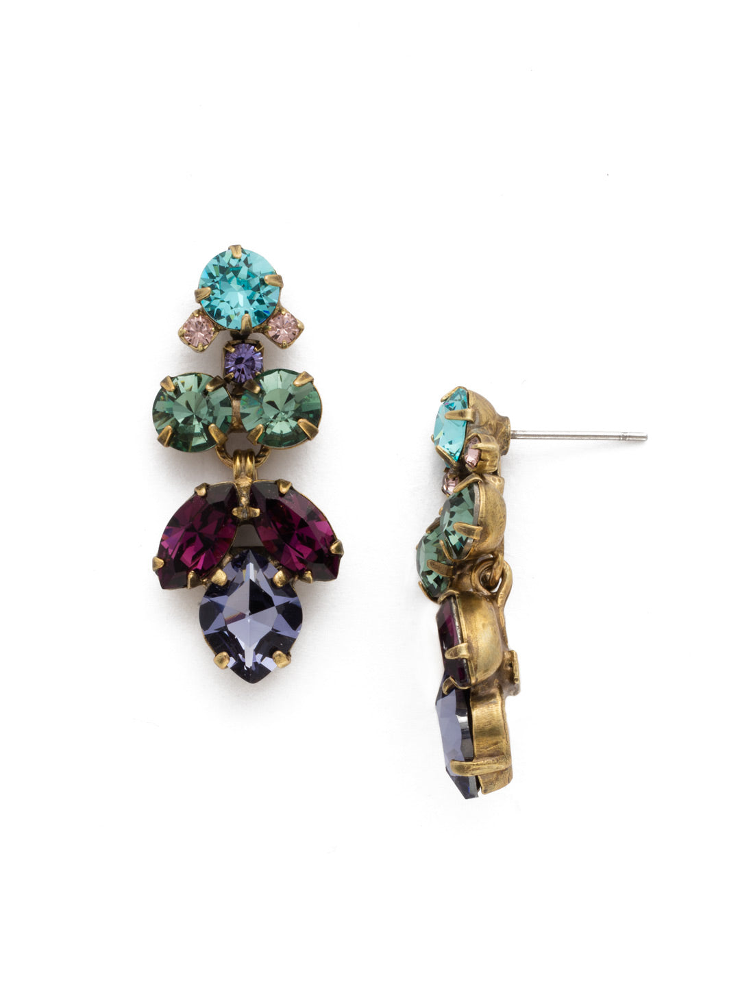 Product Image: Petite Crystal Lotus Flower Dangle Earrings