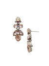 Petite Crystal Lotus Flower Dangle Earrings