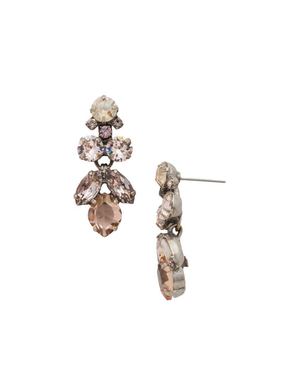 Petite Crystal Lotus Flower Dangle Earrings - EDE79ASSBL - <p>A more petite version of our best-selling statement earring. A sweet formation of crystals hangs comfortably from a post and helps you achieve a glamorous look! From Sorrelli's Satin Blush collection in our Antique Silver-tone finish.</p>