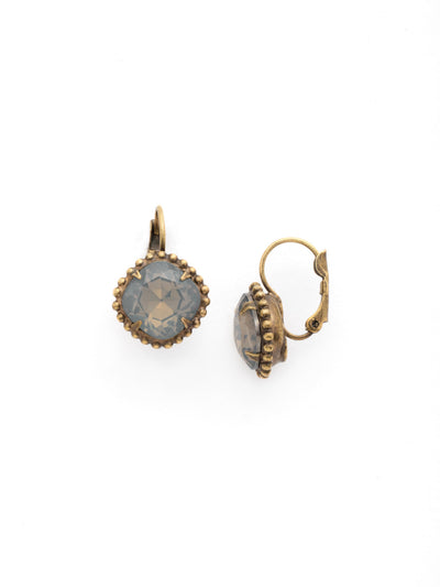 Decorative Cushion Cut Dangle Earrings - EDE90AGWP - <p>All around allure. These earrings feature a rounded-edge, cushion cut stone that is encircled by a vintage inspired decorative edged border. French wire ensures accessible, everyday wear. From Sorrelli's Washed Pastel collection in our Antique Gold-tone finish.</p>