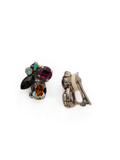 Rock Candy Clip Earring - EDG11CASNO - <p>A sweet cluster of crystals and cabochons that will look equally dazzling for day or evening wear. From Sorrelli's Supernova collection in our Antique Silver-tone finish.</p>